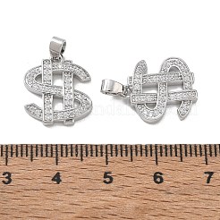 Brass Micro Pave Clear Cubic Zirconia Pendants&nbsp;CU-CBA280C-08P