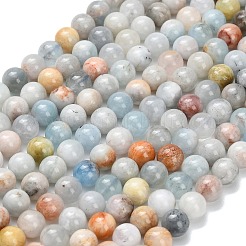Natural Aquamarine Beads Strands&nbsp;G-F591-29A-8mm