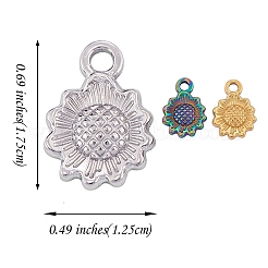 15Pcs 3 Colors 304 Stainless Steel Pendants&nbsp;STAS-SZ0002-82