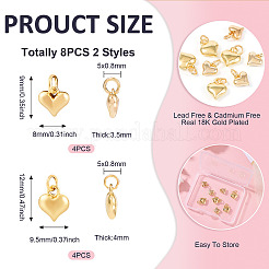 8Pcs 2 Styles Brass Pendants&nbsp;KK-TA0001-62