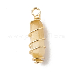 Natural Topaz Jade Double Terminal Pointed Pendants&nbsp;PALLOY-JF01685-04