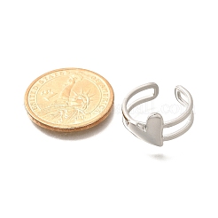 304 Stainless Steel Open Cuff Rings for Women&nbsp;RJEW-R010-03S