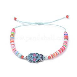Adjustable Nylon Thread Braided Bead Bracelets&nbsp;BJEW-JB05192-M