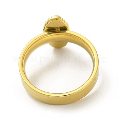 PVD Vacuum Plating 304 Stainless Steel Oval with Virgin Mary Finger Ring for Women&nbsp;RJEW-A013-02G-03