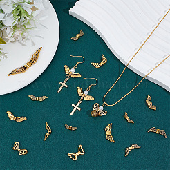 150Pcs 15 Styles Tibetan Style Alloy Fairy Wing Beads&nbsp;TIBEB-PH0005-46