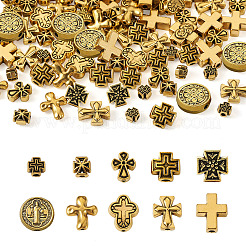 100Pcs 10 Style Tibetan Style Zinc Alloy Beads&nbsp;FIND-CD0001-38