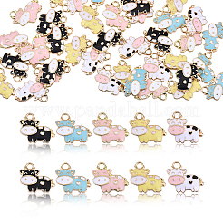 50Pcs 5 Colors Alloy Enamel Pendants&nbsp;ENAM-CJ0001-69