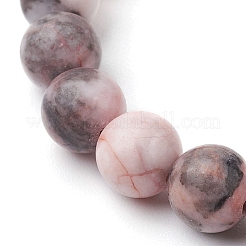 Synthetic Turquoise Dolphin Beads with Natural Pink Zebra Jasper Beaded Stretch Bracelets&nbsp;BJEW-JB10213-05