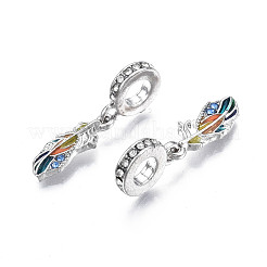 Rack Plating Alloy Enamel European Dangle Charms&nbsp;MPDL-N039-041