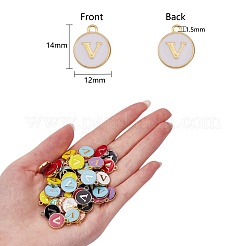 120Pcs 12 Colors Golden Plated Alloy Charms&nbsp;ENAM-SZ0001-64V