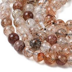 Natural Black Gold Rutilated Quartz Beads Strands&nbsp;G-L657-B02-6mm