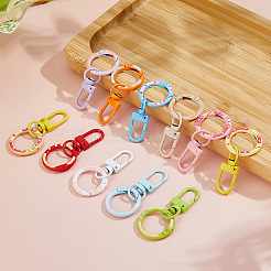 30Pcs 10 Colors Baking Paint Alloy Swivel Clasps&nbsp;FIND-FH0012-18