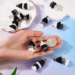 12Pcs 3 Styles Polycotton(Polyester Cotton) Tassel Pendant Decorations&nbsp;FIND-TA0009-05