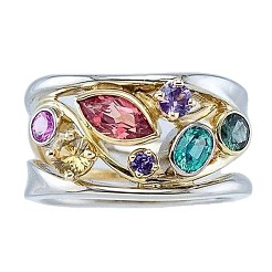 Alloy Rhinestone Finger Rings for Women&nbsp;WG6B96D-01