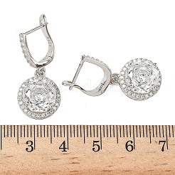 925 Sterling Silver Micro Pave Cubic Zirconia Hoop Earrings&nbsp;EJEW-B147-01A-01