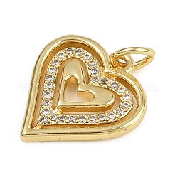 Brass Micro Pave Clear Cubic Zirconia Pendants&nbsp;KK-Z123-07G