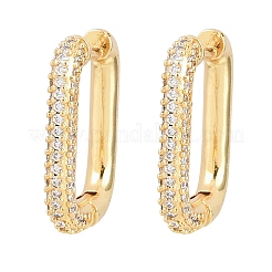 Rectangle Brass Clear Cubic Zirconia Stud Earrings&nbsp;EJEW-A156-12B-G