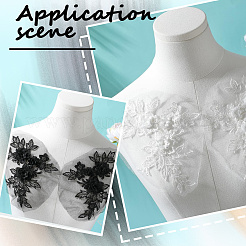 4Pcs 2 Colors Polyester Embroidery Sequin Costume Accessories&nbsp;DIY-CY0001-98