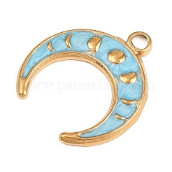 304 Stainless Steel with Blue Enamel Pendants&nbsp;STAS-E524-08G