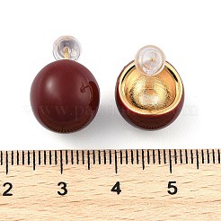 Brass Enamel Stud Earrings for Women&nbsp;EJEW-U055-23B-G