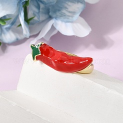 Brass Enamel Cuff Open Rings for Women&nbsp;RJEW-K264-14G