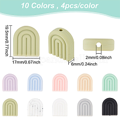40Pcs 10 Colors Food Grade Eco-Friendly Silicone Focal Beads&nbsp;SIL-DC0001-06