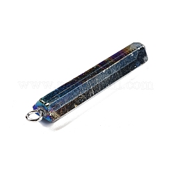 Electroplated Natural Quartz Pendants&nbsp;G-P315-B01-06P