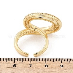 Brass Micro Pave Clear Cubic Zirconia Cuff Rings for Women Men&nbsp;RJEW-Z080-04G