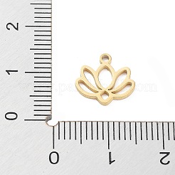 304 Stainless Steel Flower Lotus Charms&nbsp;STAS-Z054-02G