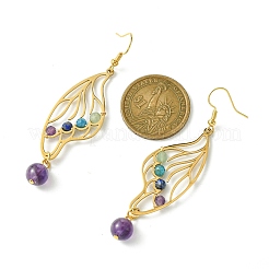 Natural Mixed Gemstone Beaded Dangle Earrings&nbsp;EJEW-TA00384-02