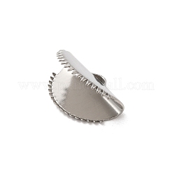Non-Tarnish 304 Stainless Steel Ribbon Crimp Ends&nbsp;STAS-C080-05B-P