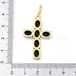 Rack Plating Brass Cubic Zirconia European Dangle Charms&nbsp;KK-P287-47G-01