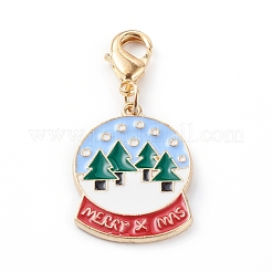 Christmas Themed Alloy Enamel Pendants&nbsp;HJEW-JM00457