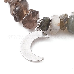 2Pcs Sun & Moon Stainless Steel Charm Bracelets&nbsp;BJEW-JB12922
