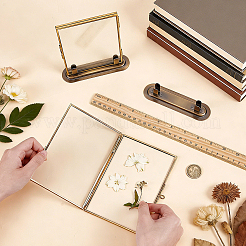 2Pcs Rectangle Brass Picture Photo Frame&nbsp;AJEW-WA0005-04A