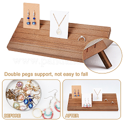 5-Slot Wood Slant Back Earring Display Stands&nbsp;EDIS-WH0021-36B