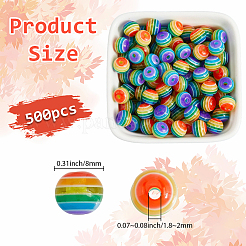 500Pcs Transparent Stripe Resin Beads&nbsp;RESI-PA0001-10