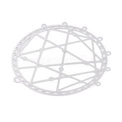 201 Stainless Steel Hollow Flat Round Chandelier Component Links&nbsp;STAS-N121-05P