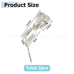 2Pcs 925 Sterling Silver Pendant Bails&nbsp;STER-HS0001-25P