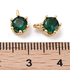 Brass Micro Pave Cubic Zirconia Charms&nbsp;KK-C051-39G-06