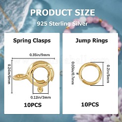 10Pcs 925 Sterling Silver Spring Ring Clasps&nbsp;STER-CN0001-22G