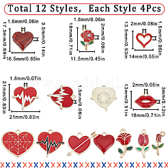48Pcs 12 Style Alloy Enamel Pendants&nbsp;ENAM-SC0004-54