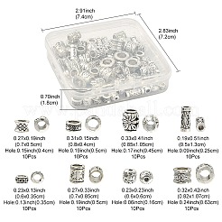 80Pcs 8 Styles Tibetan Style Alloy Beads&nbsp;TIBEB-FS0001-02