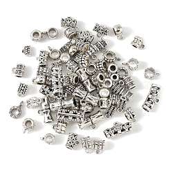 75Pcs 15 Styles Tibetan Style Alloy Tube Bails&nbsp;FIND-FS0004-50