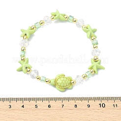 Glass & Dyed Synthetic Turquoise & Non-magnetic Synthetic Hematite Beads Stretch Bracelets for Women&nbsp;BJEW-JB13847