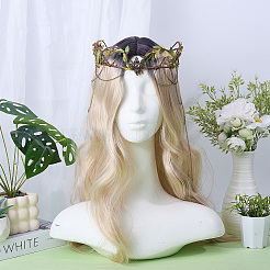 Polyester Artificial Leaf & Acrylic Hair Bands Hair Vine&nbsp;OHAR-ME00001