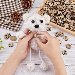 Undyed Wood Connectors Charms&nbsp;WOOD-BC0001-05