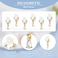 Flower Alloy Cabochons&nbsp;MRMJ-WH0001-10