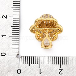 Rack Plating Brass with Cubic Zirconia Pendants&nbsp;KK-Q010-04G