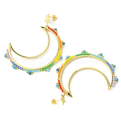 Brass Linking Ring Studs Earring&nbsp;EJEW-MZ00134